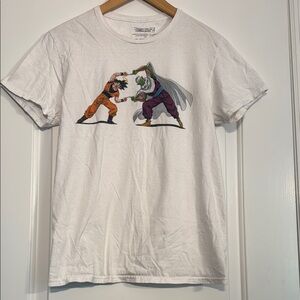 White T-Shirt with Anime Graphic Dragon Ball Z Size Small